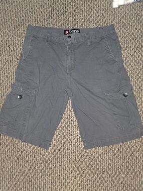 South Pole Men's Charcoal Gray Cargo Shorts